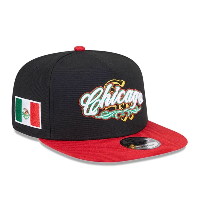 Chicago White Sox MLB City Script Black 9FIFTY A-Frame Snapback Adjustable Cap OSFM