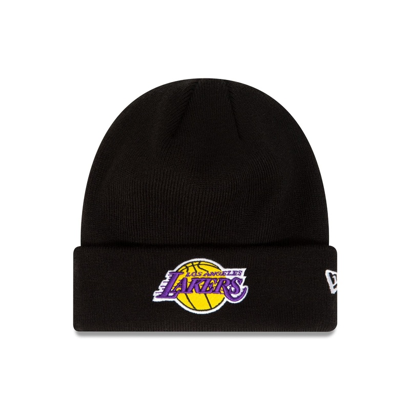 LA Lakers Essential Black Cuff Knit Beanie Hat OSFM