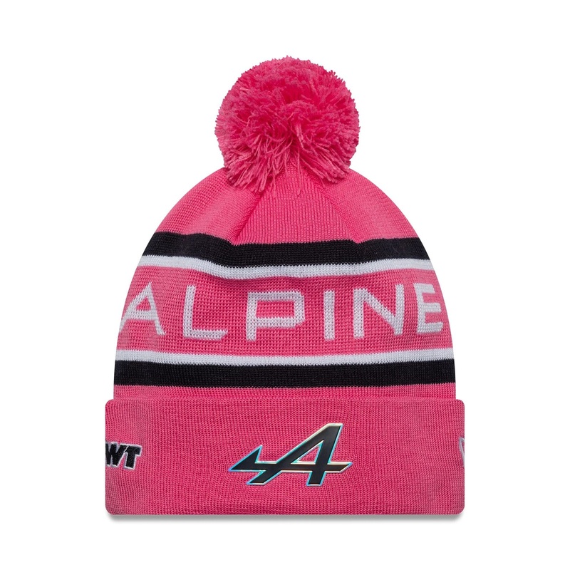 Alpine Racing Replica Driver Pierre Gasly Pink Cuff Knit Beanie Hat OSFM