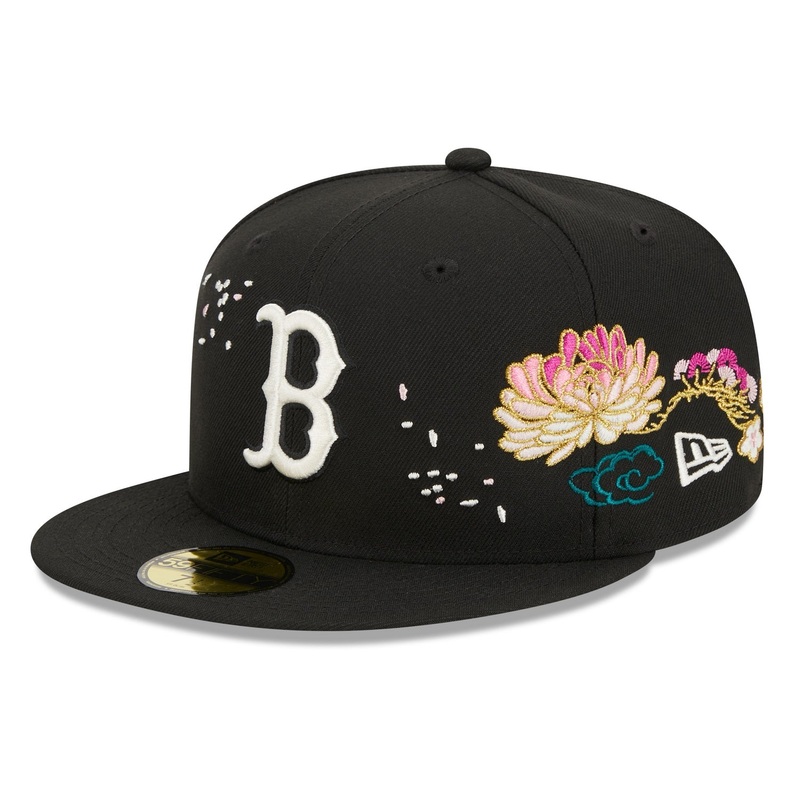 Boston Red Sox 59FIFTY Cherry Blossom Black Cap 6-7/8