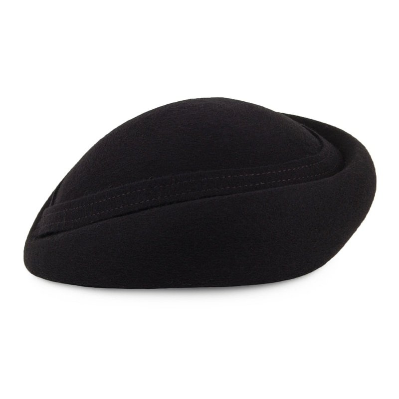 Whiteley Hats Maria Wool Pillbox Hat – Black 1-Size