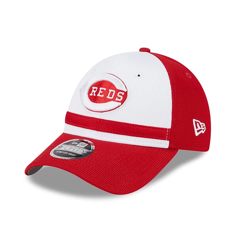Cincinnati Reds MLB Batting Practice Red 9FORTY Stretch Snap Adjustable Cap OSFM