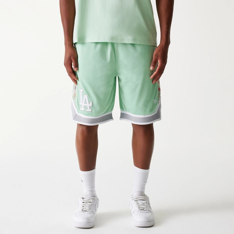 LA Dodgers MLB Infill Pastel Green Mesh Shorts XS