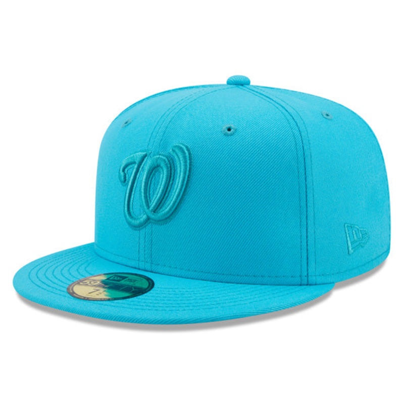 Washington Nationals New Era AQUA BLUE Fitted 59Fifty MLB Hat 7