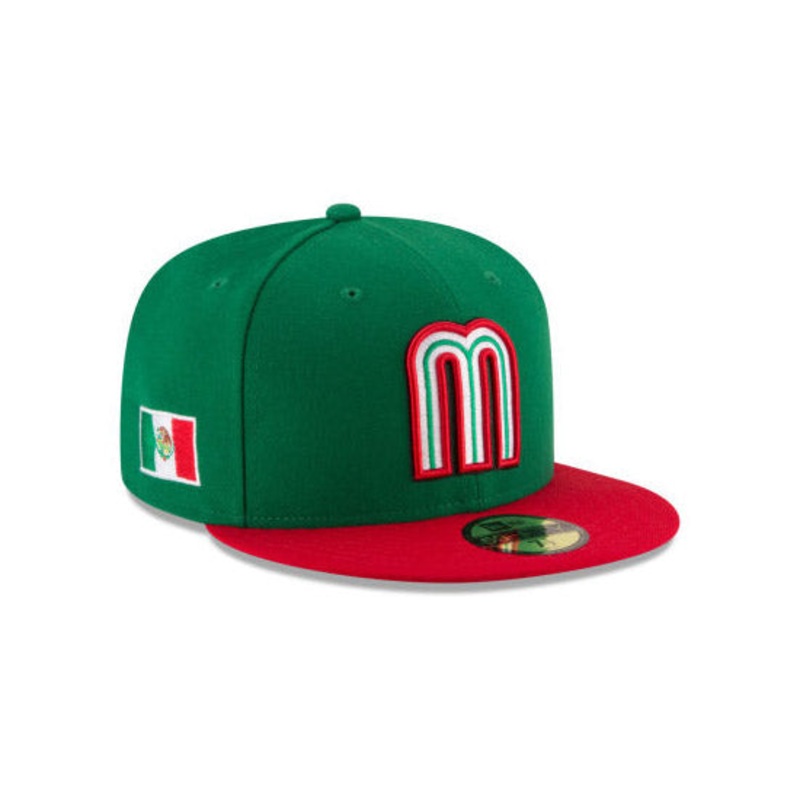 2017 World Baseball Classic Mexico WBC New Era 59Fifty Fitted Hats (TEAM COLORS) 7 1/8