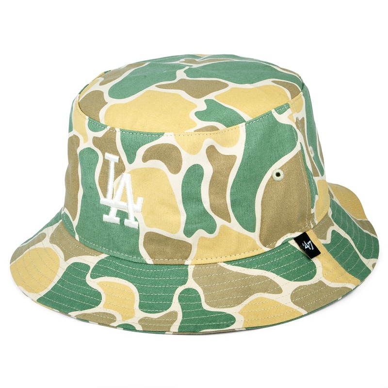 47 Brand L.A. Dodgers Bucket Hat – MLB Duck Camo – Natural-Olive 1-Size