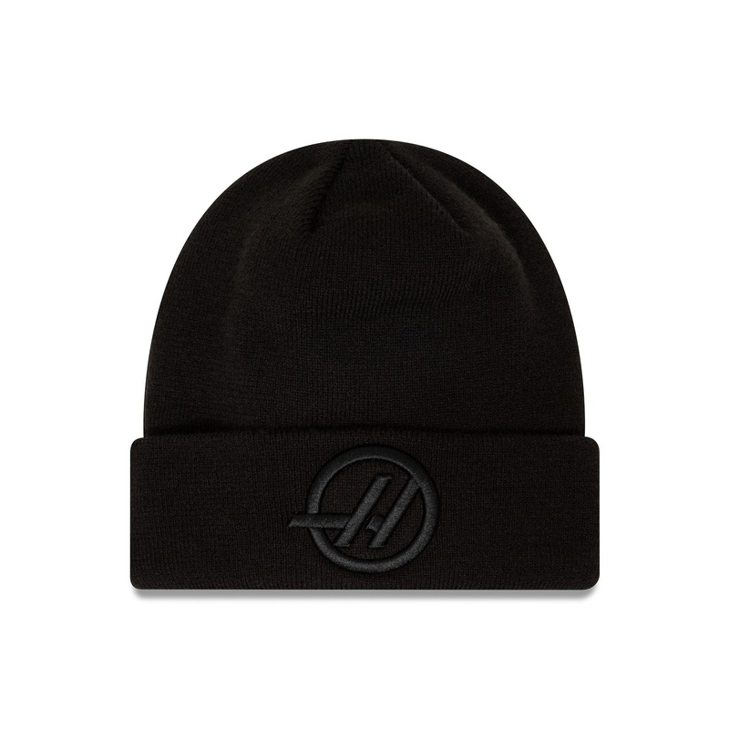 MoneyGram Haas F1 Essential Black Cuff Knit Beanie Hat OSFM