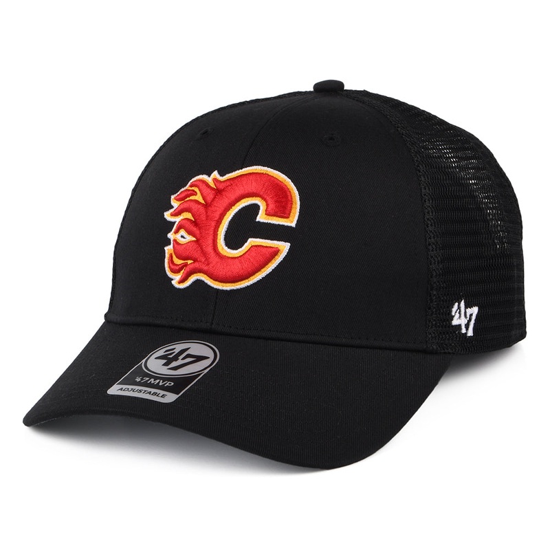 47 Brand Calgary Flames Trucker Cap – NHL Branson MVP – Black Adjustable