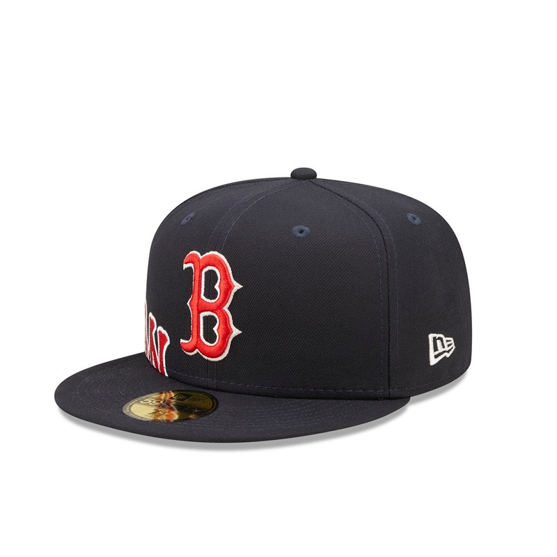 Boston Red Sox 59FIFTY Side Split Navy Cap 7