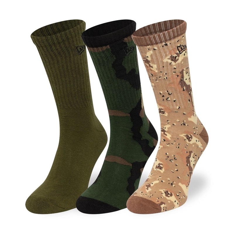 New Era Camo 3 Pack Crew Socks 2-5