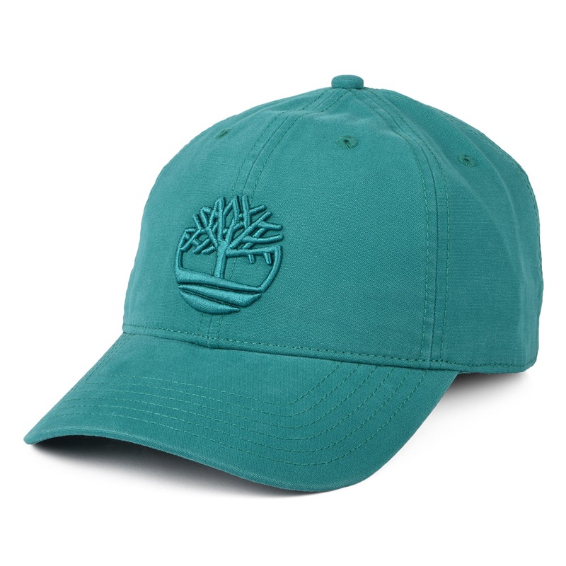 Timberland Hats Soundview Cotton Canvas Baseball Cap – Teal Adjustable