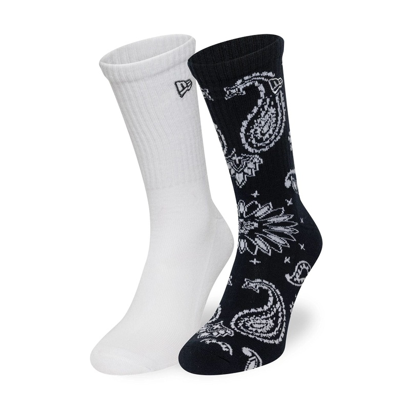 New Era Paisley Multi 2 Pack Crew Socks 2-5