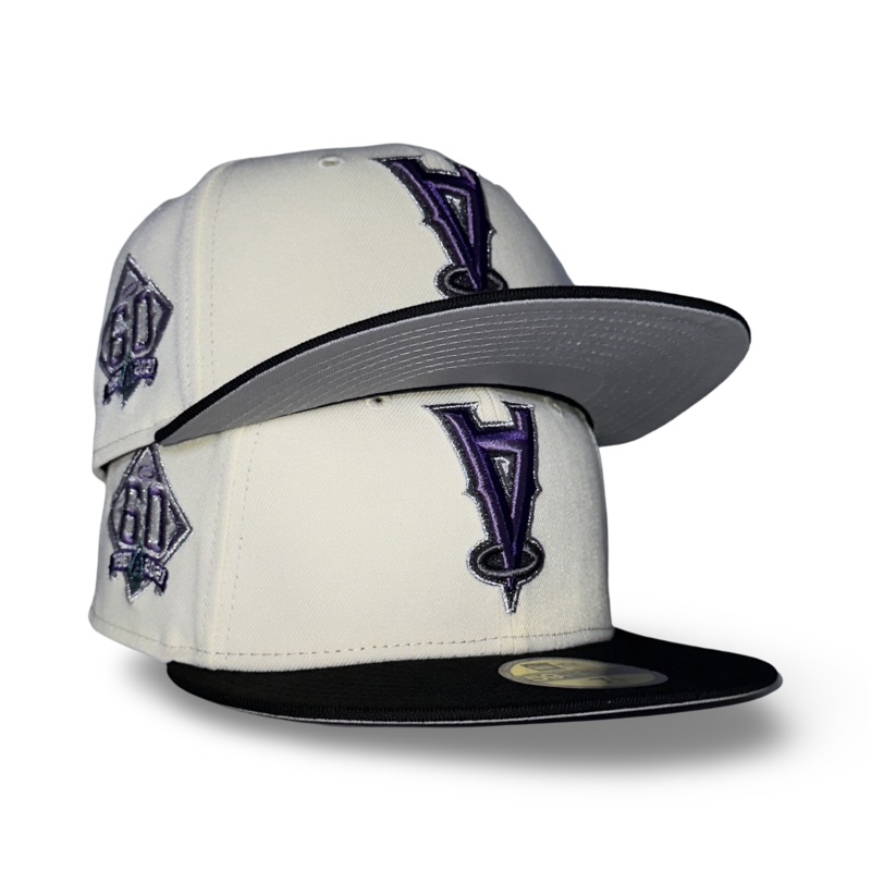 Anaheim Angels ‘TWO-FACED ANGELS” Exclusive New Era 59Fifty Fitted Hat – Chrome/Black 6 7/8