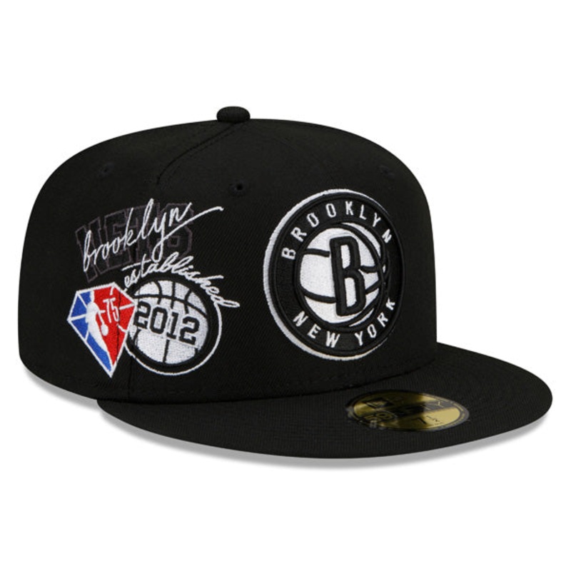 Brooklyn Nets New Era 2022 BACK HALF NBA 59Fifty Fitted Hat – Black/Gray Bottom 6 7/8
