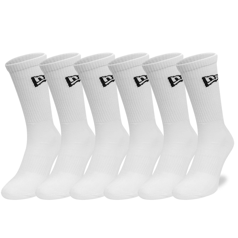 New Era Flag 6-Pack White Crew Socks 2-5