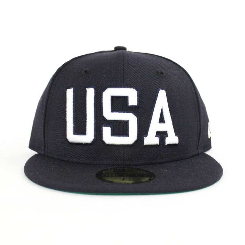 USA New Era 59Fifty Fitted Hat (Navy Green Under Brim) 7