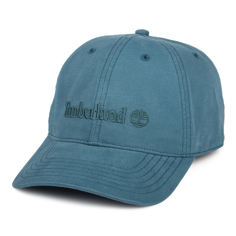 Timberland Hats Cooper Hill Cotton Canvas Baseball Cap – Sea Blue Adjustable