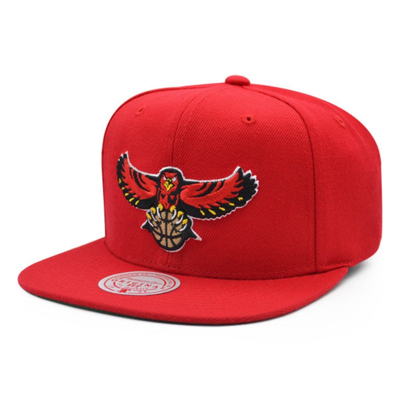 Atlanta Hawks NBA Mitchell & Ness SPREAD’EM Snapback Hat – Red/Green Bottom