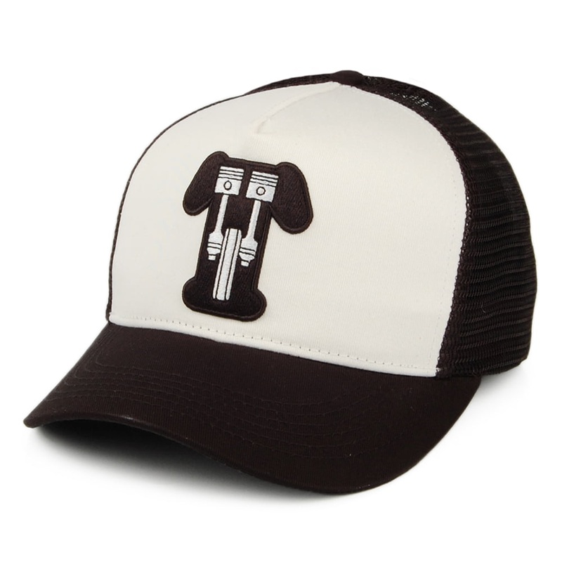 Triumph Motorcycles Kerosene Vintage Logo Trucker Cap – Black-Bone Adjustable