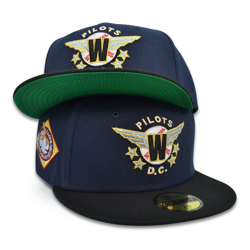 Washington Pilots NEGRO LEAGUE Exclusive New Era 59Fifty Fitted Hat – Navy/Black 6 7/8