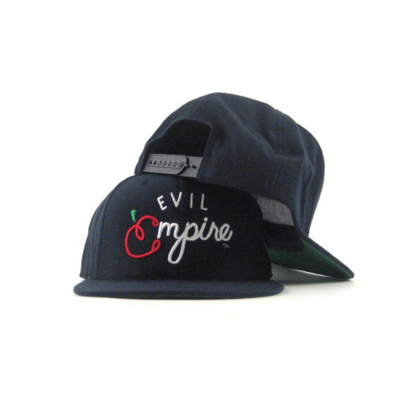 Evil Empire Snapback Hat (Navy White GREEN BOTTOM) One Size