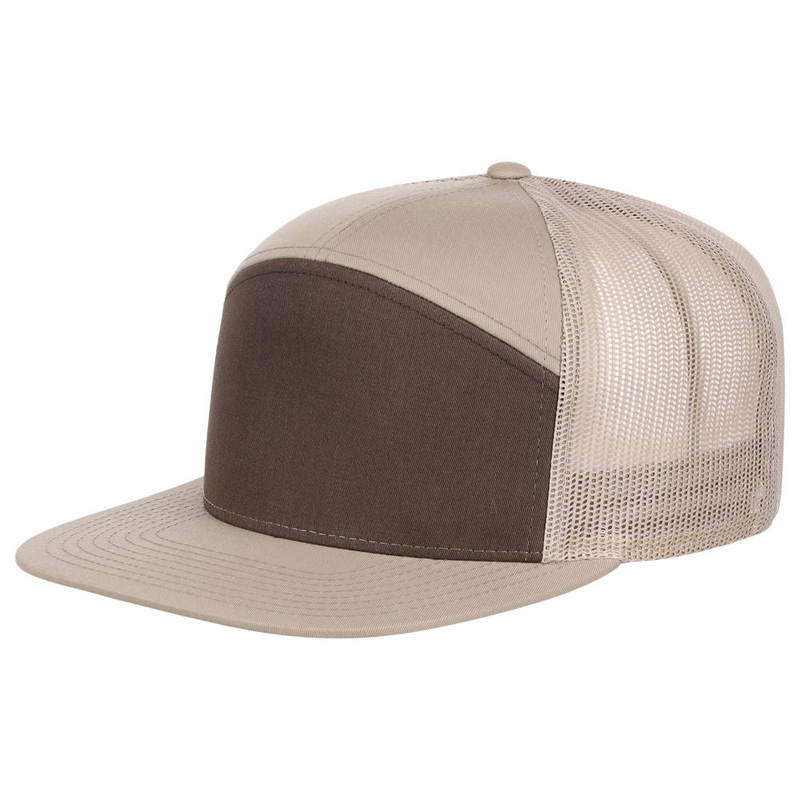 Richardson 168 7 Panel Trucker – Khaki/Brown Adjustable