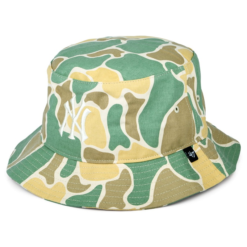 47 Brand New York Yankees Bucket Hat – MLB Duck Camo – Natural-Olive 1-Size