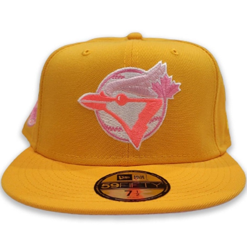 New Era Yellow Toronto Blue Jays Pink Bottom World Series “Emoji Pack” 59FIFTY Fitted Hat