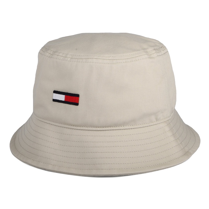 Tommy Hilfiger Hats TJM Flag Organic Cotton Bucket Hat – Beige 1-Size