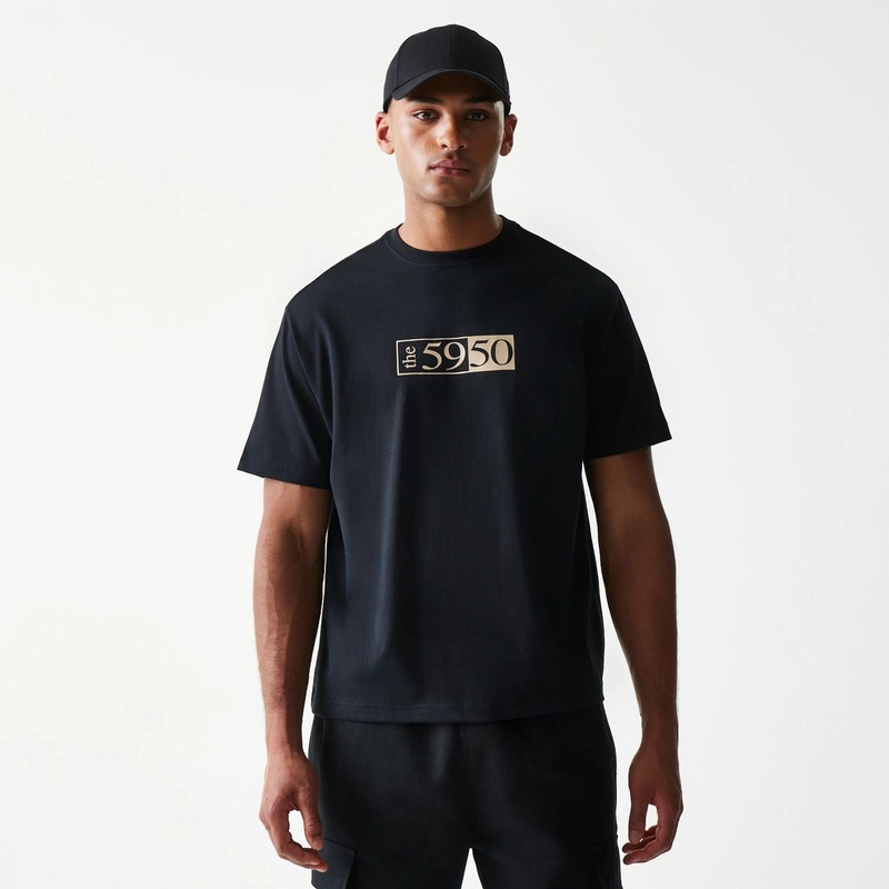 Split Panel 59FIFTY Fitted Cap Description Graphic Black T-Shirt XS
