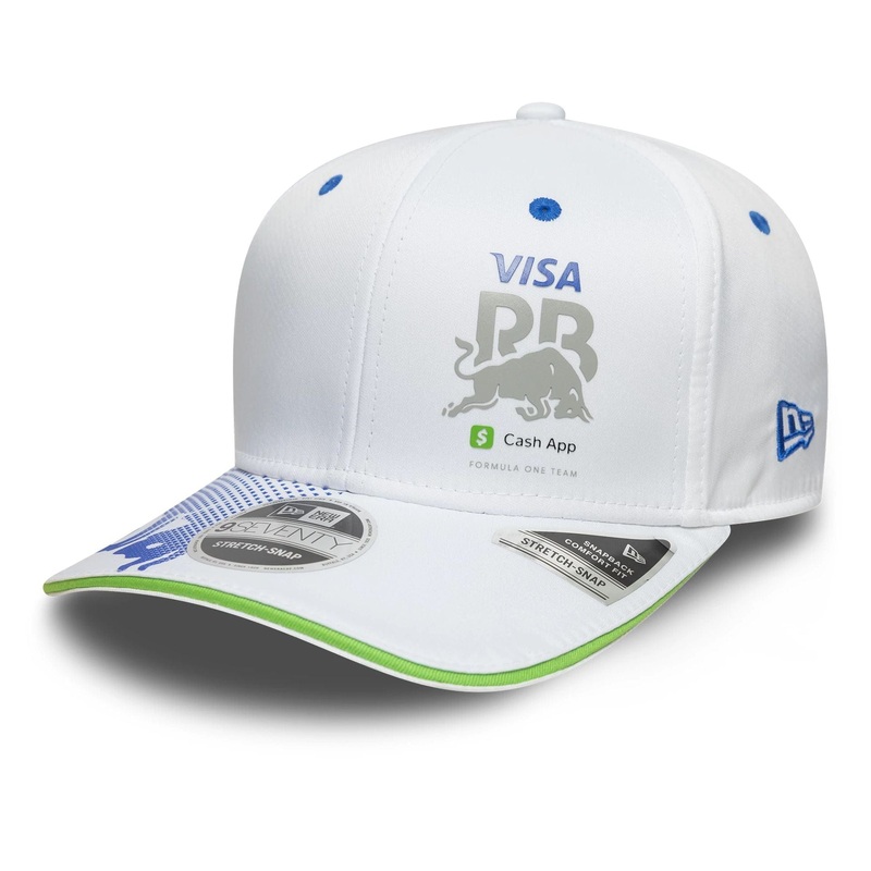 Visa Cash App Racing Bulls Team White 9SEVENTY Stretch Snap Adjustable Cap OSFM