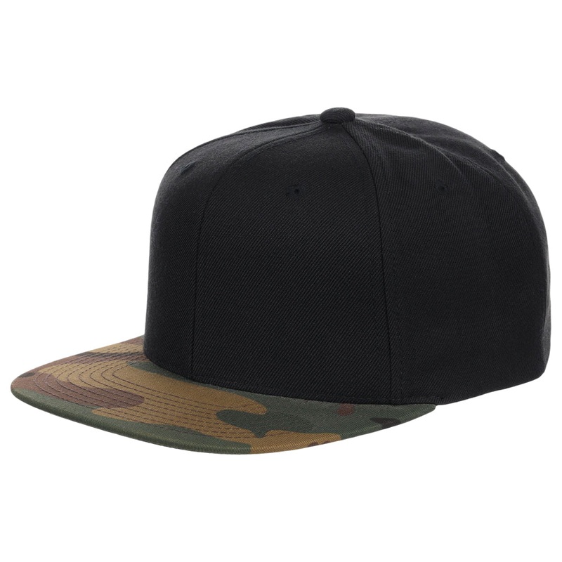 YP Classics Blank Snapback – Black/Camo Adjustable