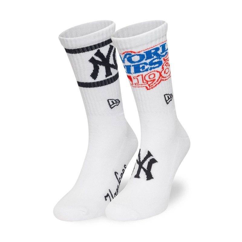 New York Yankees World Series White 2 Pack Crew Socks 2-5
