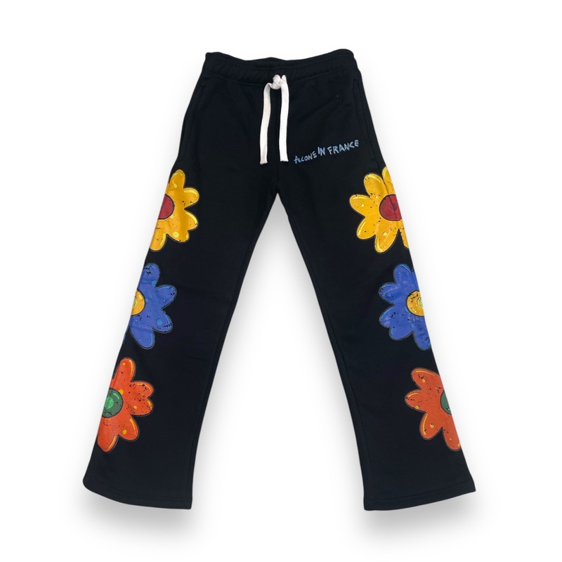 ALONE IN FRANCE “WORLD TOUR” FLARE (BLACK) JOGGER XS