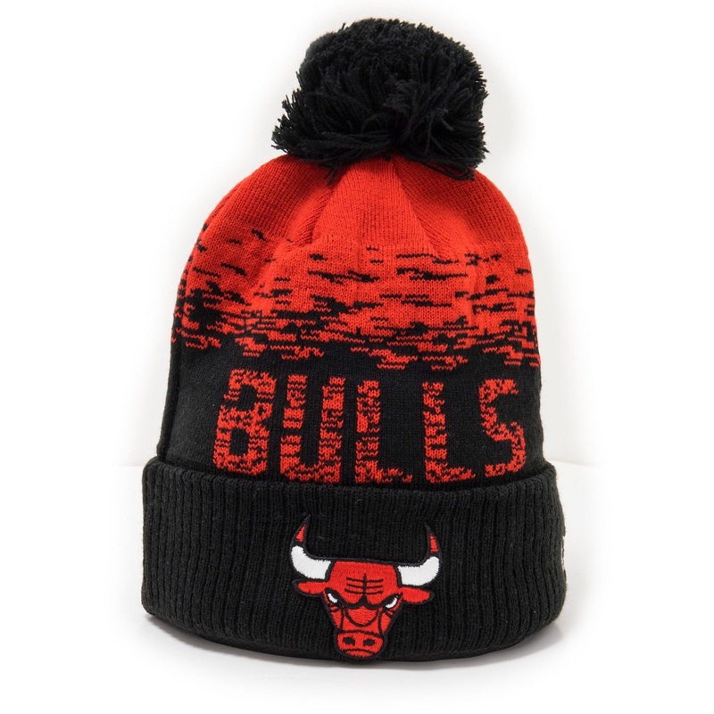 Chicago Bulls Black Ombre Bobble Beanie Hat OSFM