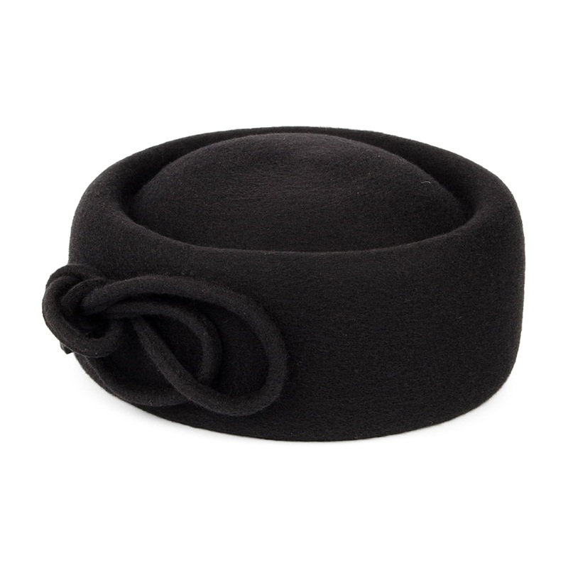 Whiteley Hats Bouvier Wool Pillbox Hat – Black 1-Size