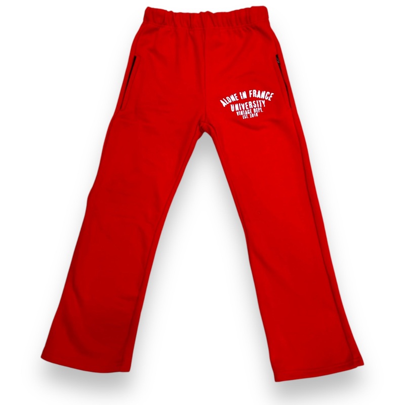 ALONE IN FRANCE UNIVERSITY FLARE (RED) JOGGER S