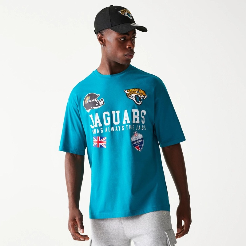 Jacksonville Jaguars NFL Games Collegiate Turquoise Oversized T-Shirt XS