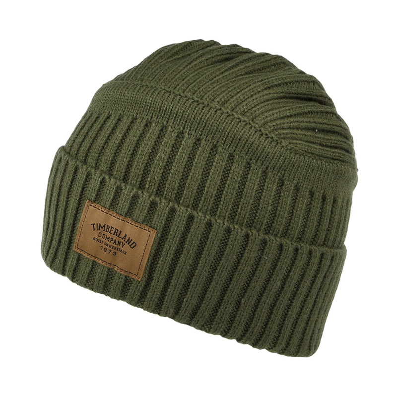 Timberland Hats Gulf Beach Ribbed Beanie Hat – Olive 1-Size