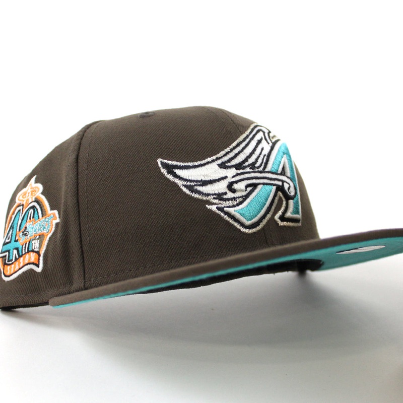 Anaheim Angels 40th Anniversary New Era 59Fifty Fitted Hat (GITD Walnut Teal Under brim) 7