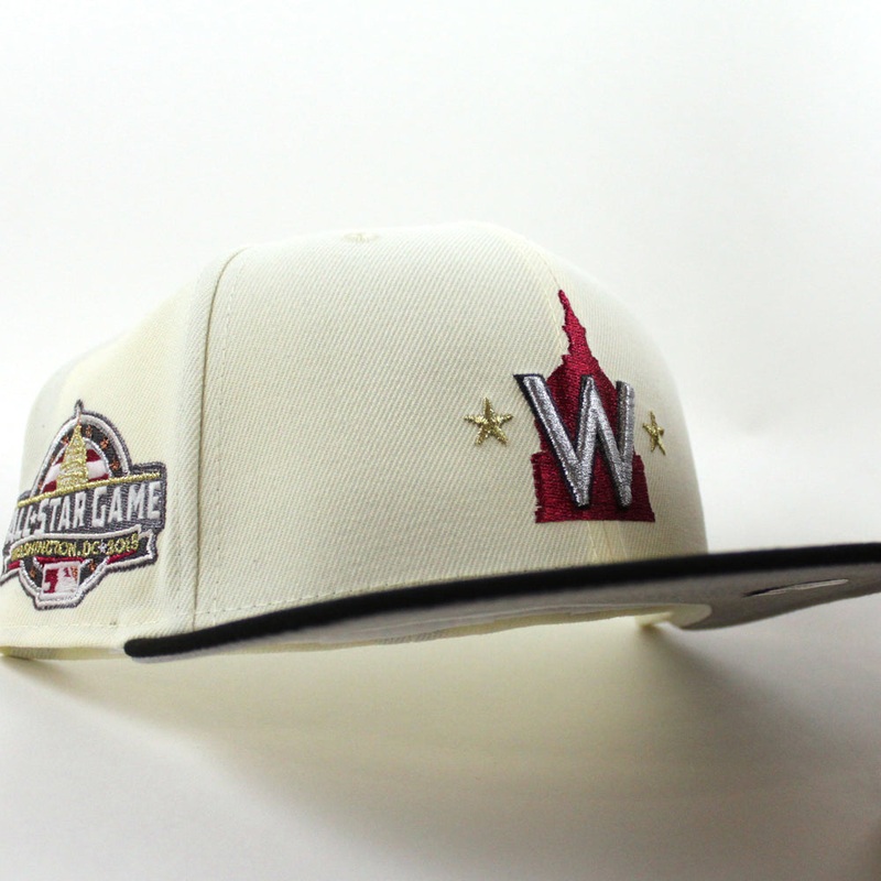 Washington Nationals 2018 All Star Game New Era 59Fifty Fitted Hat (Chrome White Black Gray Under Brim) 7