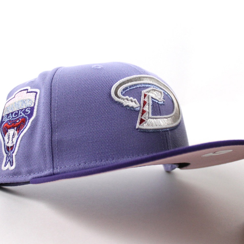 Arizona Diamondbacks 1998 Inaugural Season New Era 59Fifty Fitted Hat (Lavender Orchid Pink Under Brim) 7