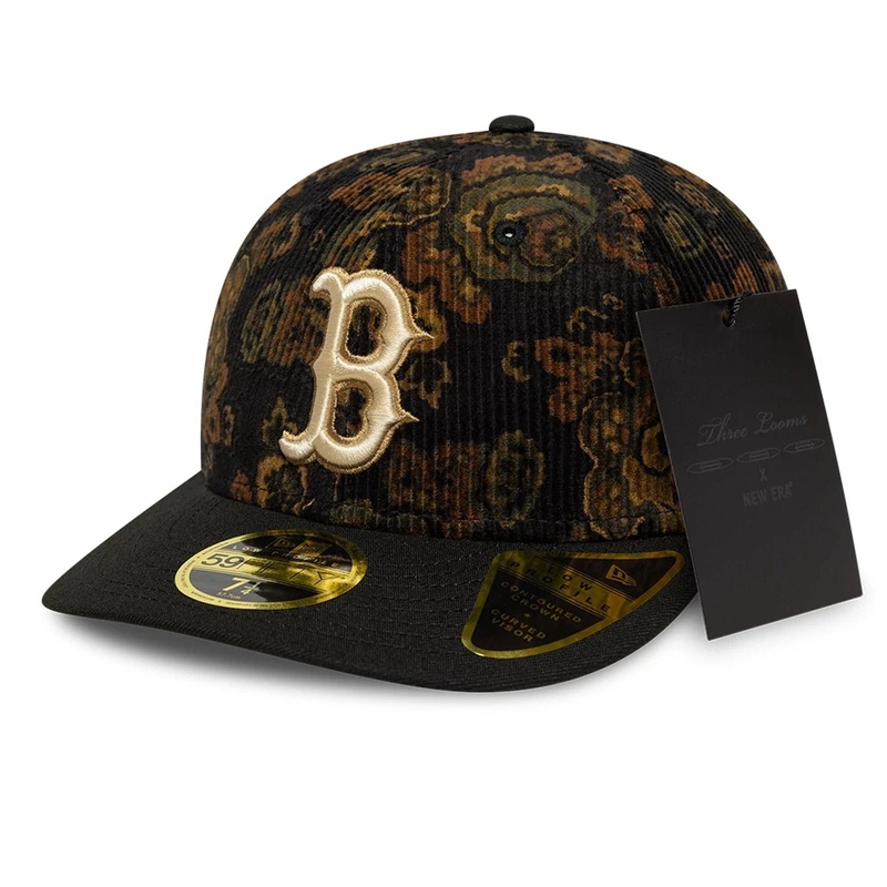 Boston Red Sox Three Looms x MLB Floral Cord Black Low Profile 59FIFTY Fitted Cap 6 7/8