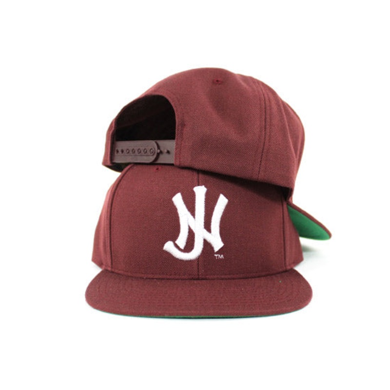 Old School NJ Snapback Hats (Maroon Gray Logo) One Size