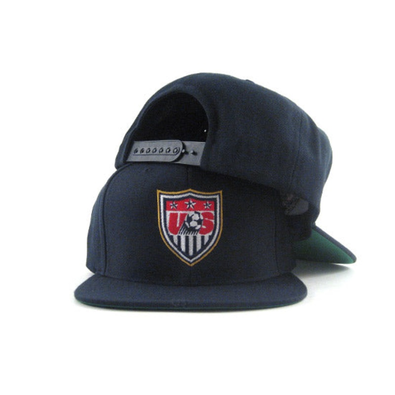 USA Crest Snapback Hat (NAVY GREEN UNDER BRIM) One Size