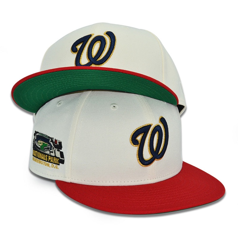 Washington Nationals “THE DIAMOND DISTRICT” Exclusive New Era 59Fifty Fitted Hat – Chrome/Red 6 7/8