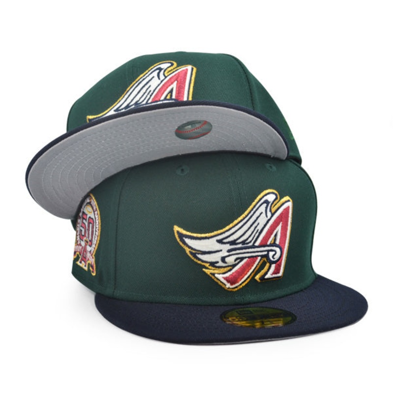 Anaheim Angels 50th Anniversary Exclusive New Era 59Fifty Fitted Hat – Dark Green/Navy 6 7/8