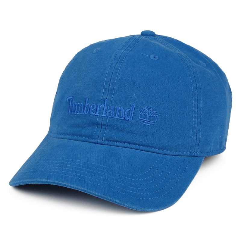 Timberland Hats Cooper Hill Cotton Canvas Baseball Cap – Bright Blue Adjustable