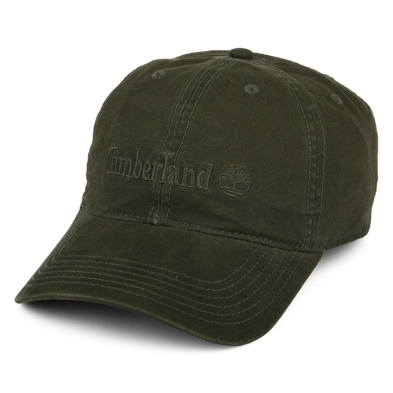 Timberland Hats Cooper Hill XXI Cotton Canvas Baseball Cap – Dark Olive Adjustable