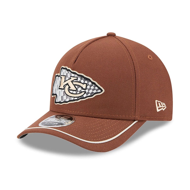 Kansas City Chiefs New Era Motorsport Dark Brown 9FORTY M-Crown A-Frame Adjustable Cap OSFM